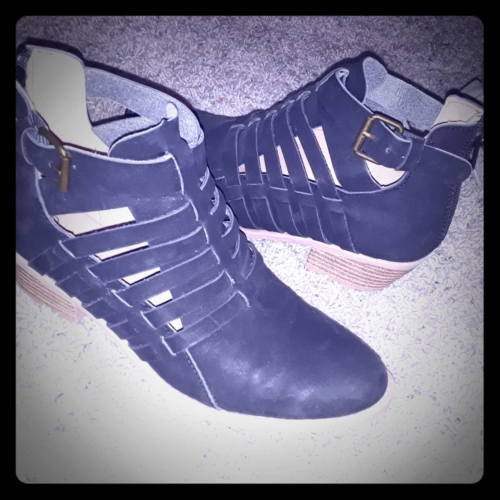 Black zip up in the back winter booties